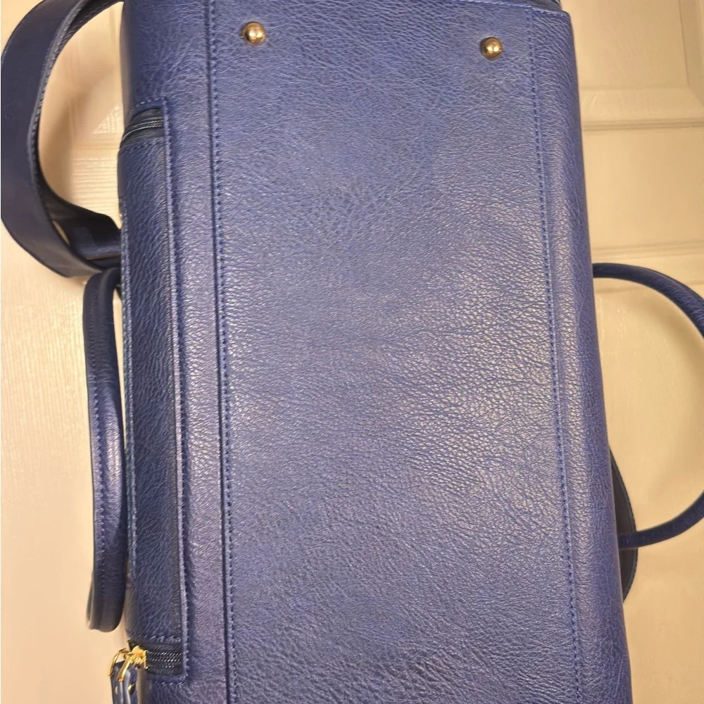 Faux Leather Blue Dog Carrier